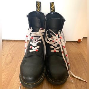 Dr Martens black rose boots